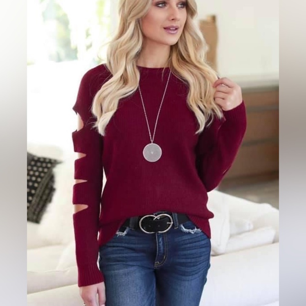 CBRAND Cutting Edge Sweater, Burgundy, Size L, New Without Tags, Valentine’s Day
